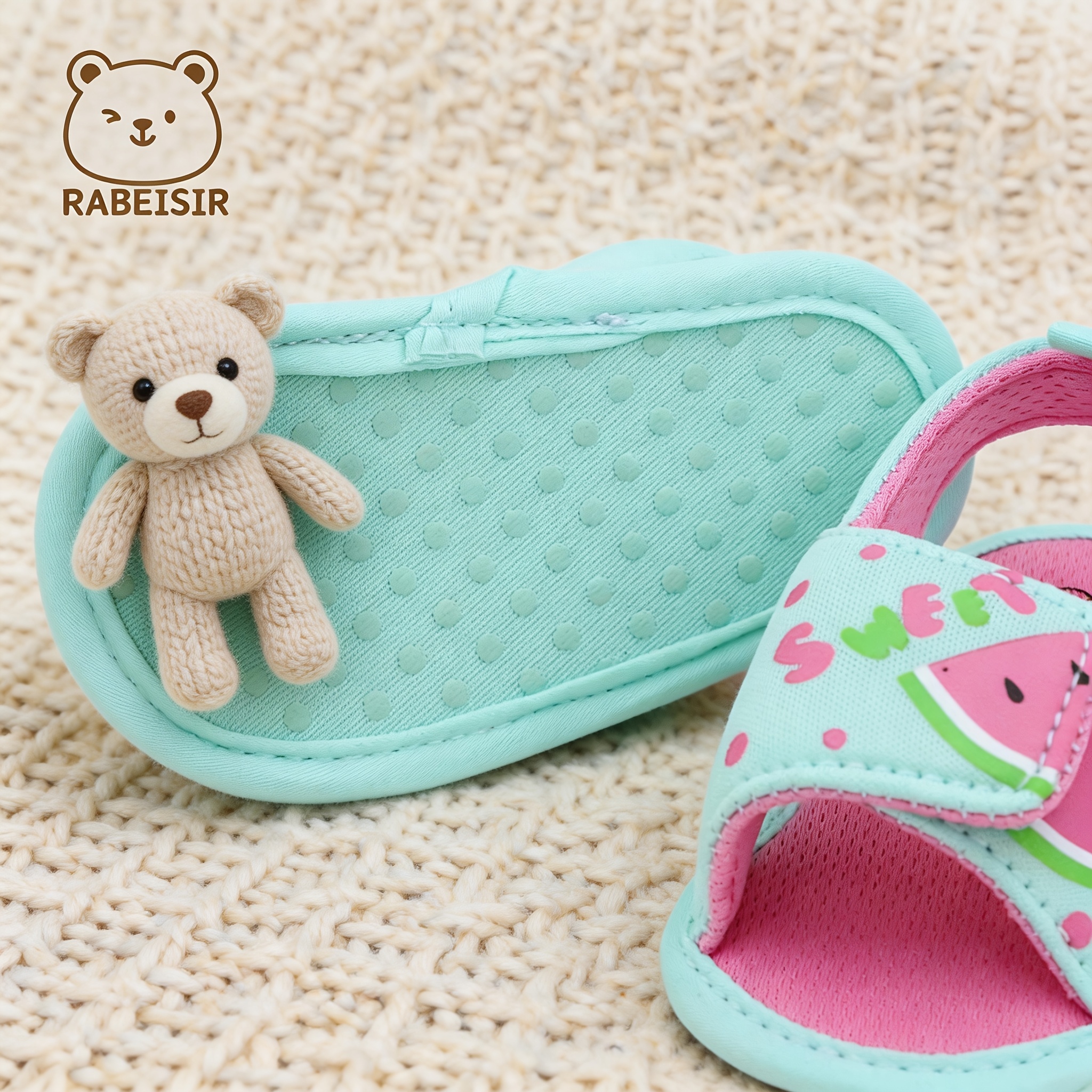 Baby Walking Sandals, Mermaid and Watermelon Design Soft Sole First Shoes, Breathable and Non-slip, Suitable for Daily & Vacation Wear, Spring and Summer Style