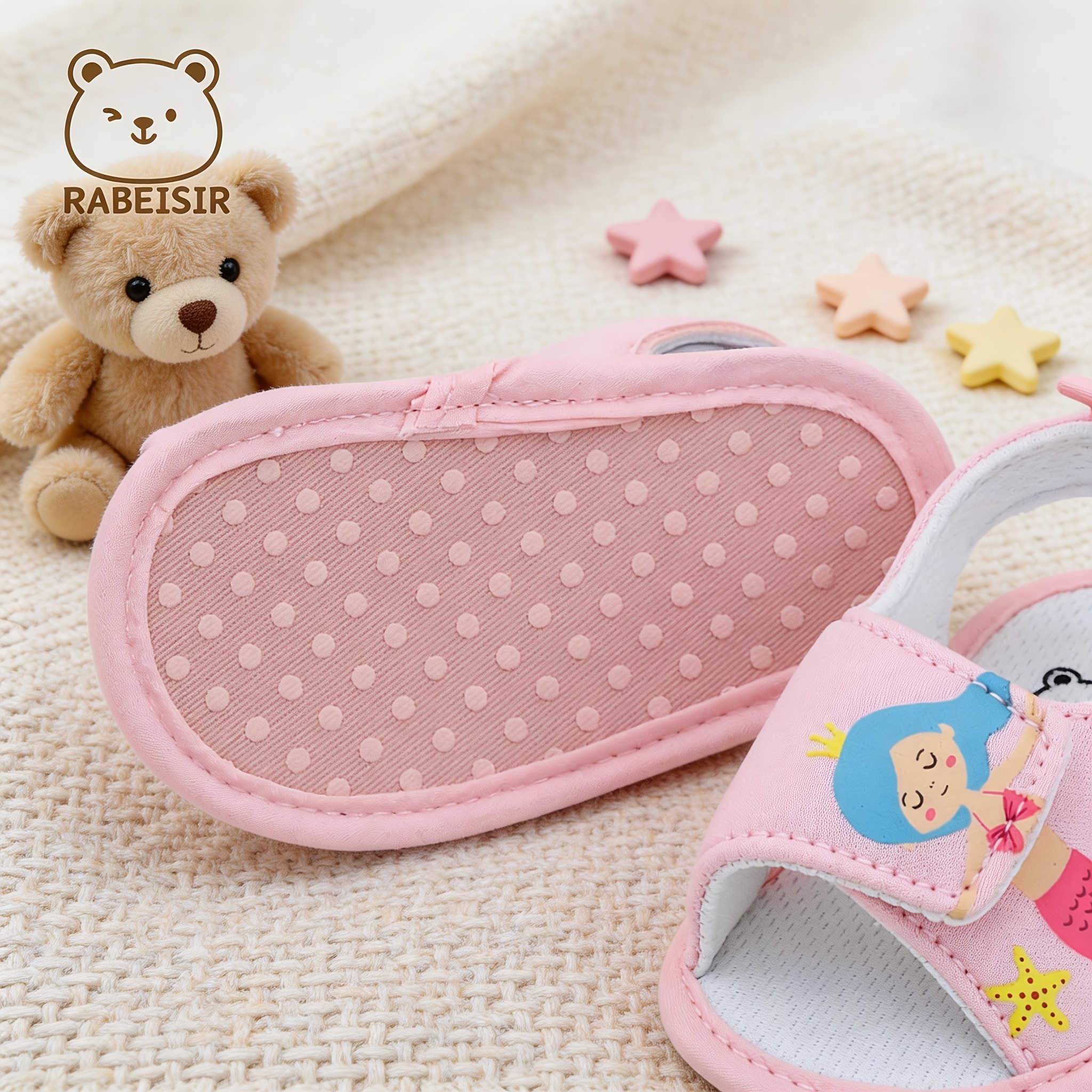 Baby Walking Sandals, Mermaid and Watermelon Design Soft Sole First Shoes, Breathable and Non-slip, Suitable for Daily & Vacation Wear, Spring and Summer Style