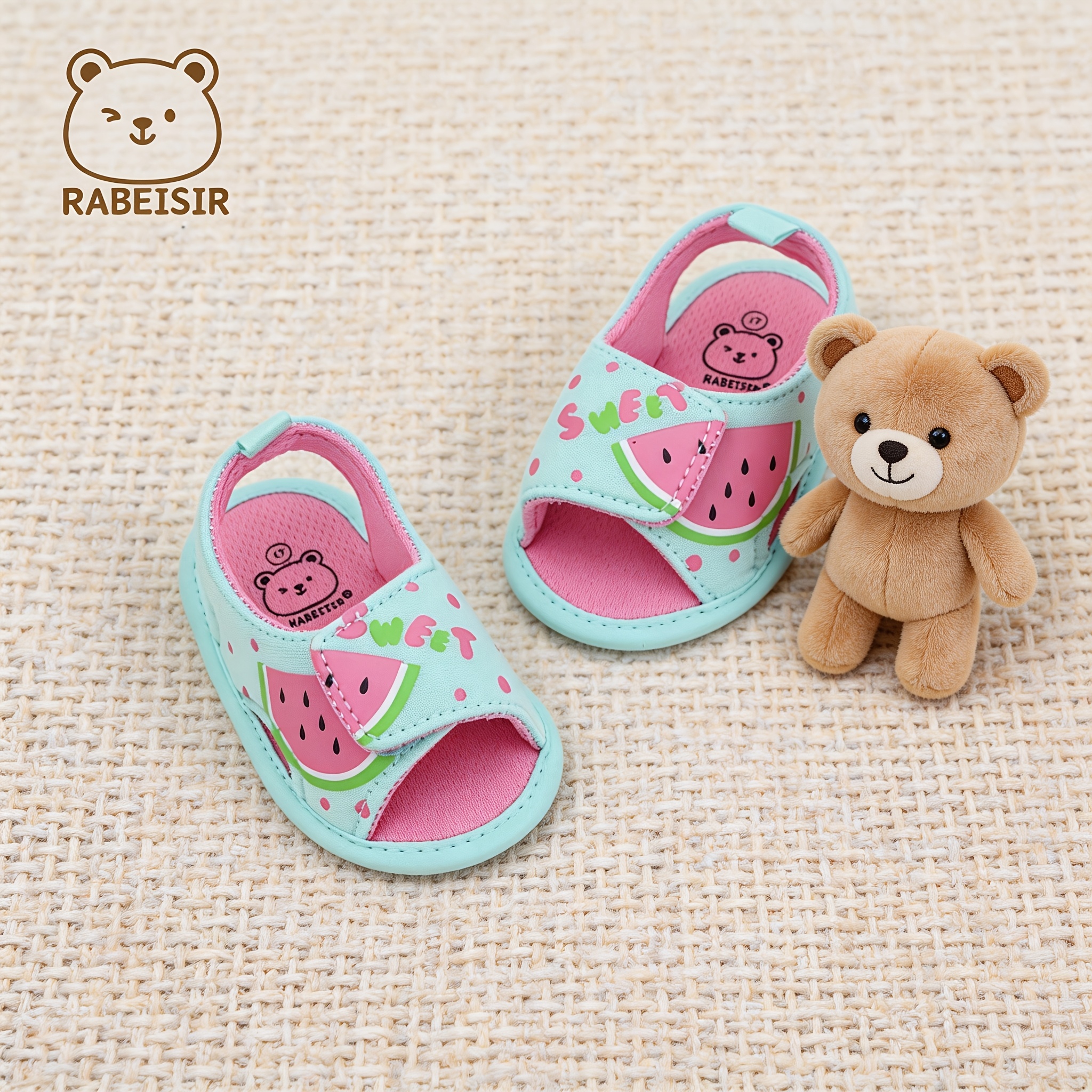 Sandalias para bebés, diseño de sirena y sandía, suela suave, transpirables y antideslizantes, ideales para uso diario y vacaciones, estilo primavera y verano. - Image 7