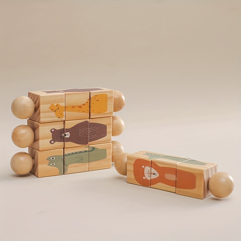 Educational Wooden Animal Shape Matching Toy with Rotating Rattles – Hand-Eye Coordination and Cognitive Development, Colorful Puzzle for Youngsters, Ideal Christmas Gift - Image 8