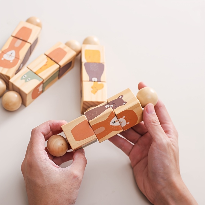 Educational Wooden Animal Shape Matching Toy with Rotating Rattles – Hand-Eye Coordination and Cognitive Development, Colorful Puzzle for Youngsters, Ideal Christmas Gift - Image 7