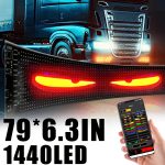 Light Up Your Ride! -1Set Truck Devil Eye Soft Screen Light Car Atmosphere Eye Light Ultra Thin Dynamic LED Flexible Screen Pixel Panel APP Control Lighting Rolling Board Glass Decorative Light Festival Atmosphere Light, Without Battery