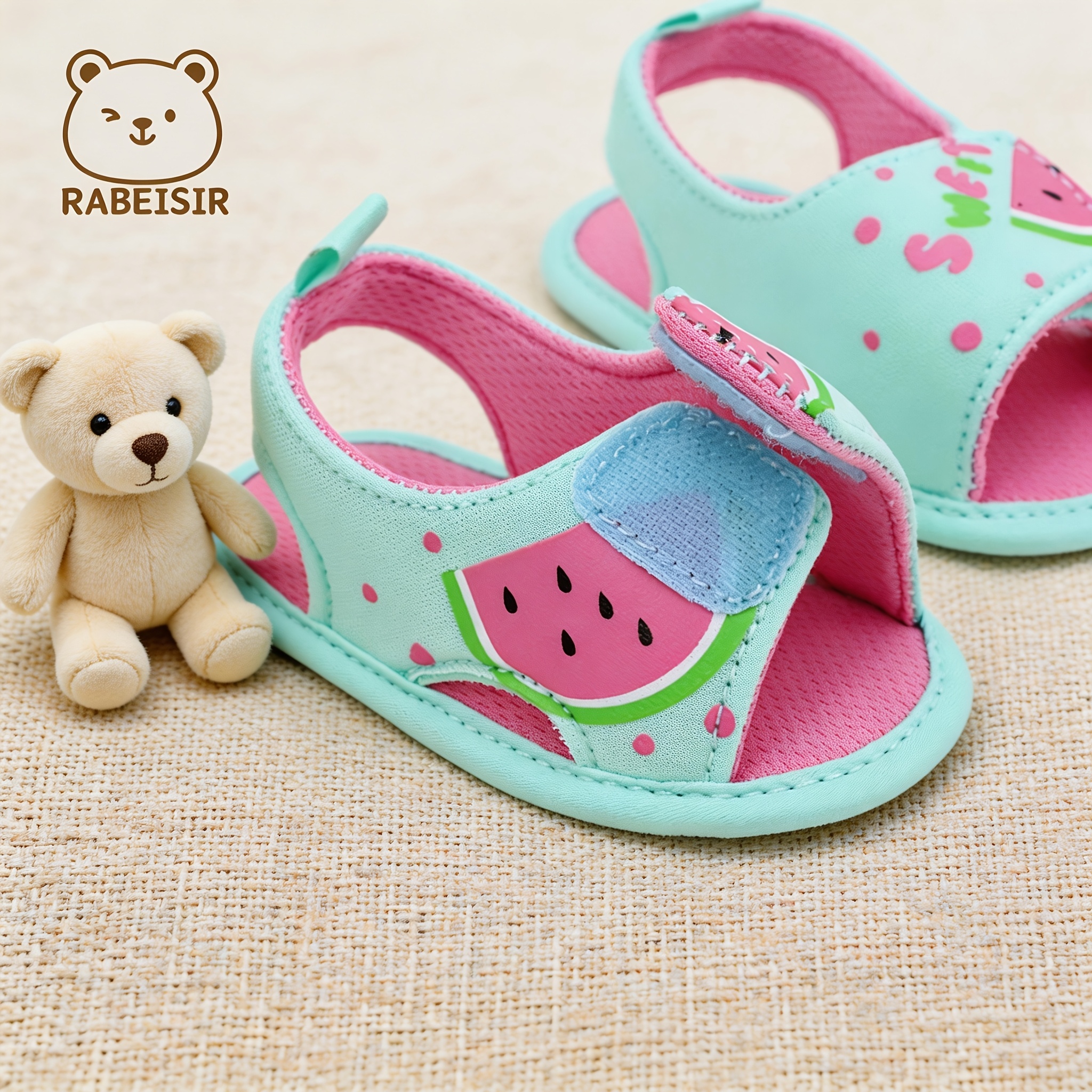 Sandalias para bebés, diseño de sirena y sandía, suela suave, transpirables y antideslizantes, ideales para uso diario y vacaciones, estilo primavera y verano. - Image 2