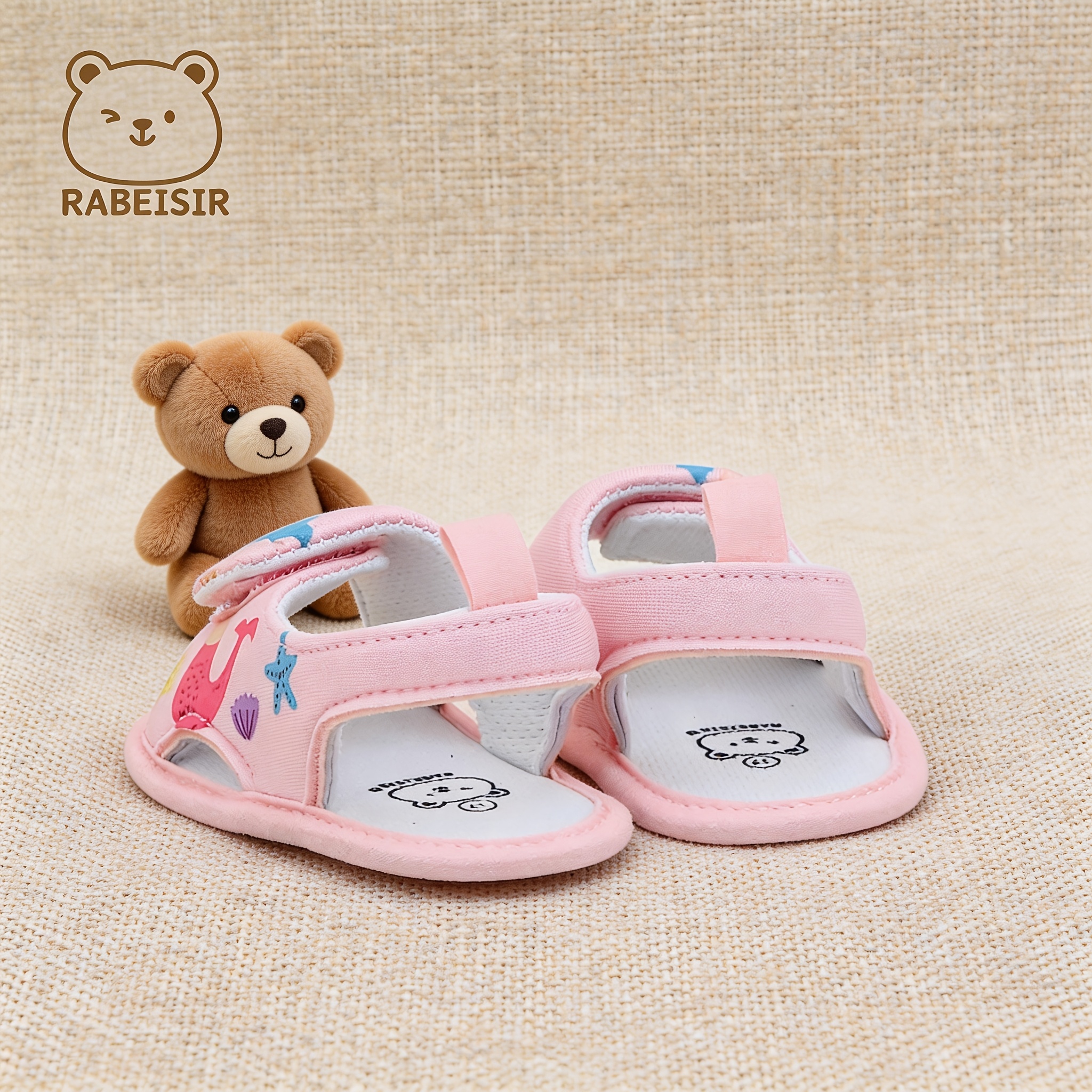 Baby Walking Sandals, Mermaid and Watermelon Design Soft Sole First Shoes, Breathable and Non-slip, Suitable for Daily & Vacation Wear, Spring and Summer Style