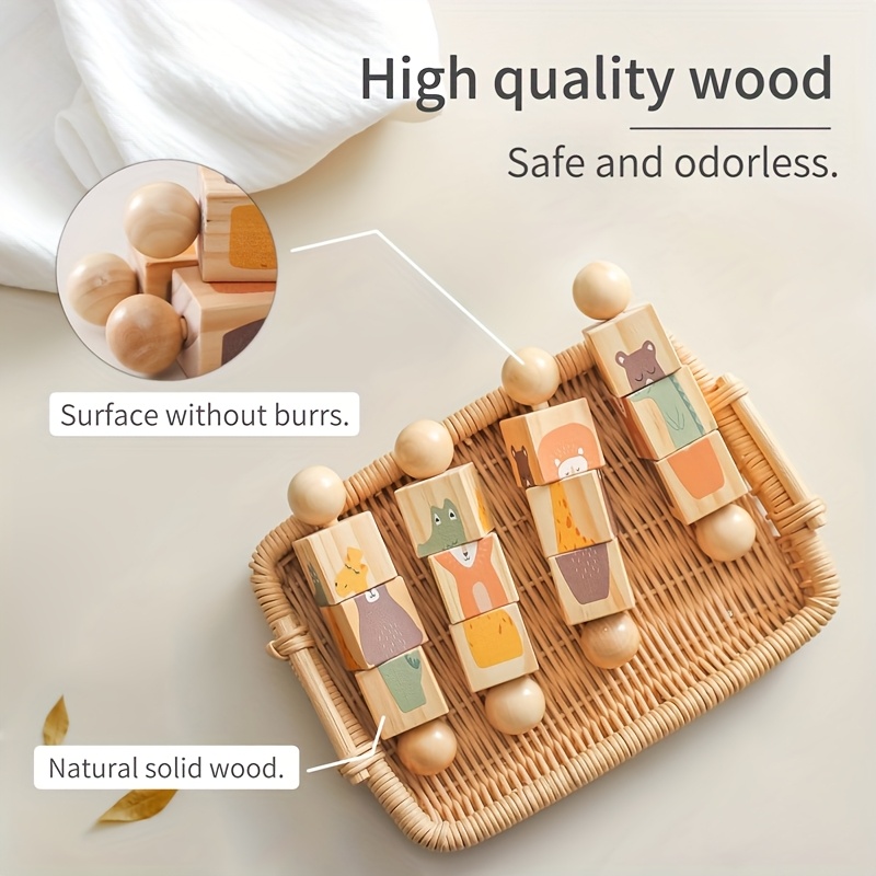 Educational Wooden Animal Shape Matching Toy with Rotating Rattles – Hand-Eye Coordination and Cognitive Development, Colorful Puzzle for Youngsters, Ideal Christmas Gift - Image 9