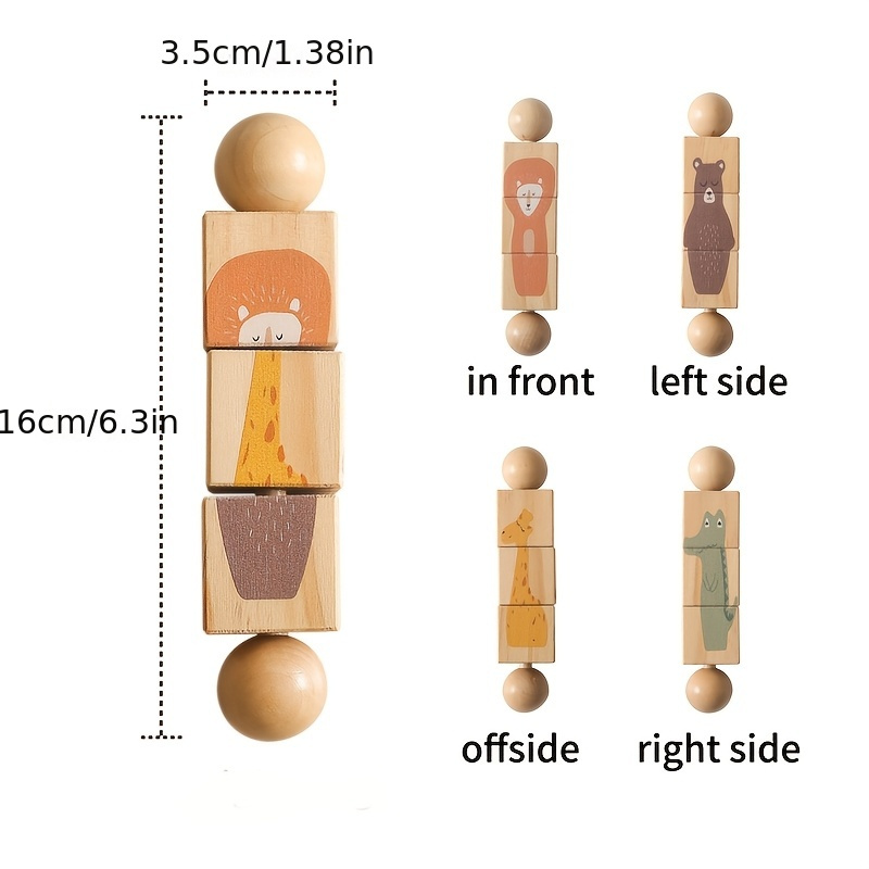 Educational Wooden Animal Shape Matching Toy with Rotating Rattles – Hand-Eye Coordination and Cognitive Development, Colorful Puzzle for Youngsters, Ideal Christmas Gift - Image 5