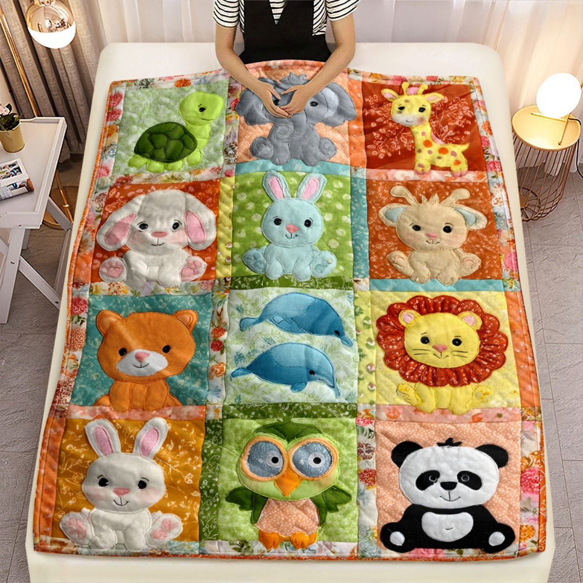Vibrant Animal Print Blanket Suitable for Any Season - Soft Lightweight Warm Flannel Bedspread with Multicolor Patterns, Cozy Bedding Gift for, for, Camping, Sofa,